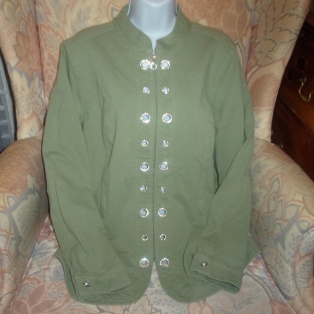 NWT Gorgeous Shade  of Green  Denim Jacket